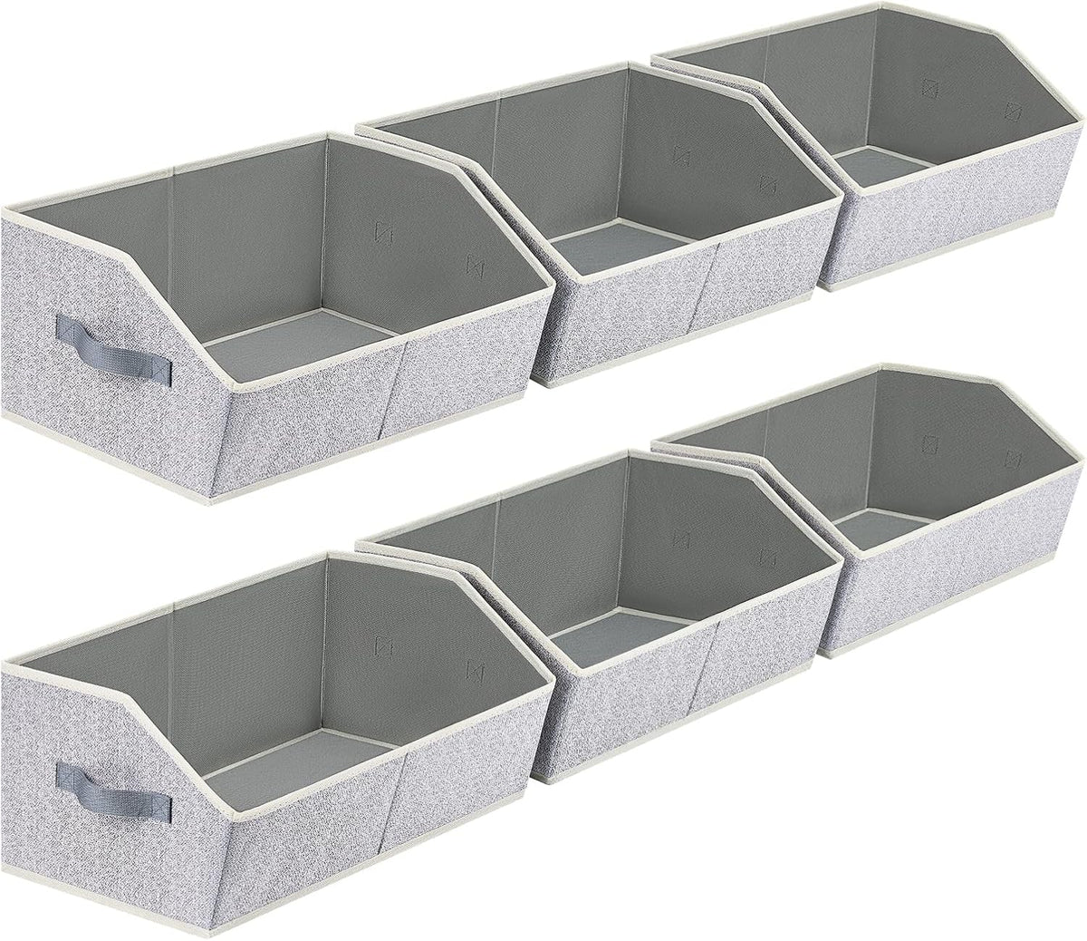 Organizadores de Armario Contenedores 6 Paquetes - Organizador Grande de Estante de Armario con Asas, Contenedores de Almacenamiento Trapezoidales de Tela, Cubos de Almacenamiento Plegables