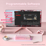 RedThunder K75 Teclado mecánico inalámbrico para juegos, 75% teclad...