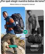 BAGSAMRT - Bolsa de lona plegable para viajes, bolsa de viaje para hombres, mochila de viaje 4 en 1, bolsa de transporte para fin de semana, Verde