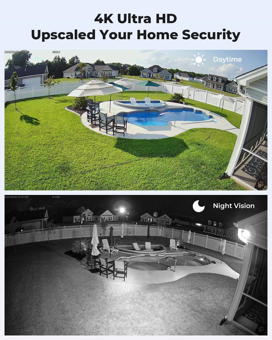 H.VIEW UltraHD 4K (8MP) Cámara IP POE de seguridad bala para exteri...