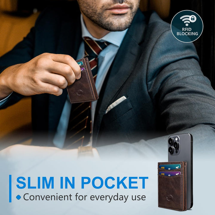 Billetera de Cuero Tríptica Housmai para Hombres, con Bolsillo para...