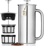 ESPRO Prensa francesa P7, 32oz, cepillada, cafetera de acero inoxidable
