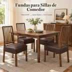 Fundas impermeables para asientos de sillas de comedor, Pack de 4 color café, grande