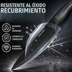 LINHAO Juego de bloques de cuchillos de cocina negros de 14 piezas con