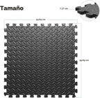 Tapete de gimnasio en casa, tapete de ejercicio de rompecabezas, baldosas de espuma EVA entrelazadas para equipos de entrenamiento en casa y áreas de juego para niños, negro, 24 x 24 x ½ pulgadas, 12