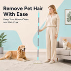 Rastrillo para Alfombras Ultra Largo de 63'' de Servicio Pesado - Removedor Eficiente de Pelo de Mascotas para Alfombras, Tapetes y Muebles, Raspador de Alfombras de Limpieza Profunda, Herramienta