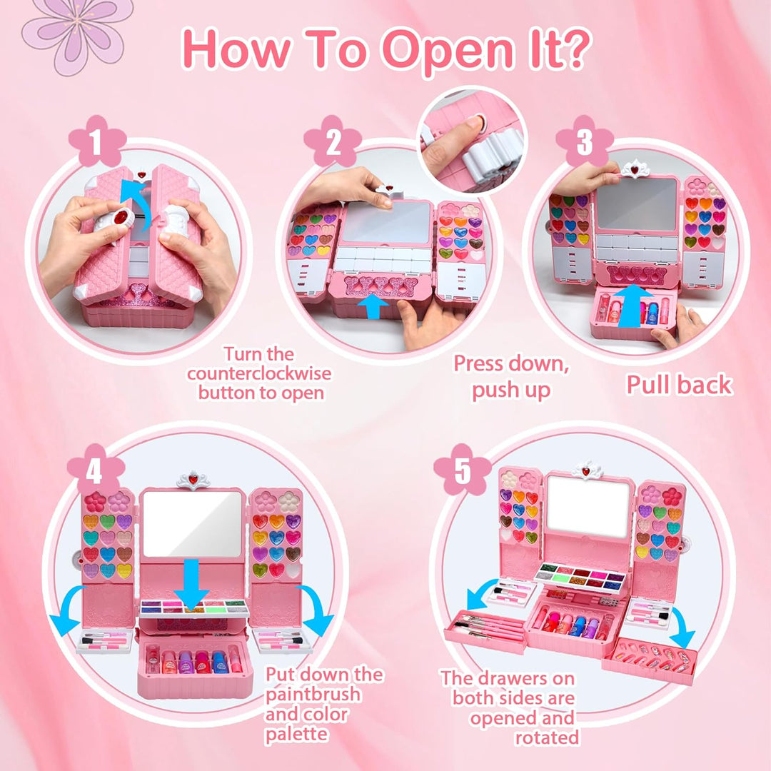 Juegos de maquillaje para niñas \u2013 74 piezas de maquillaje lava...