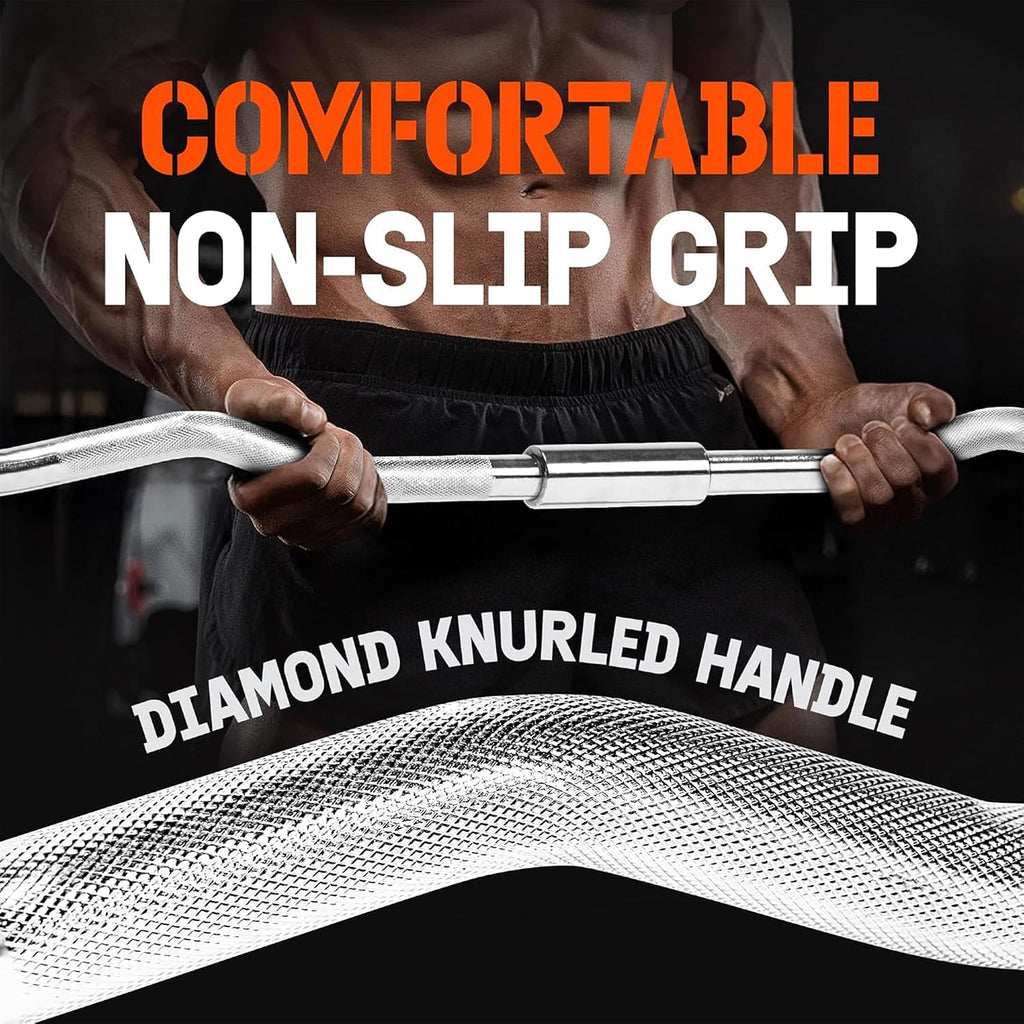 Yes4All Barras Curl y Rectas, Barras Estándar y Olímpicas para Entrenamiento de Fuerza en Casa
