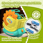 Máquina de burbujas recargable para niños, burbujas grandes con burbujas en
