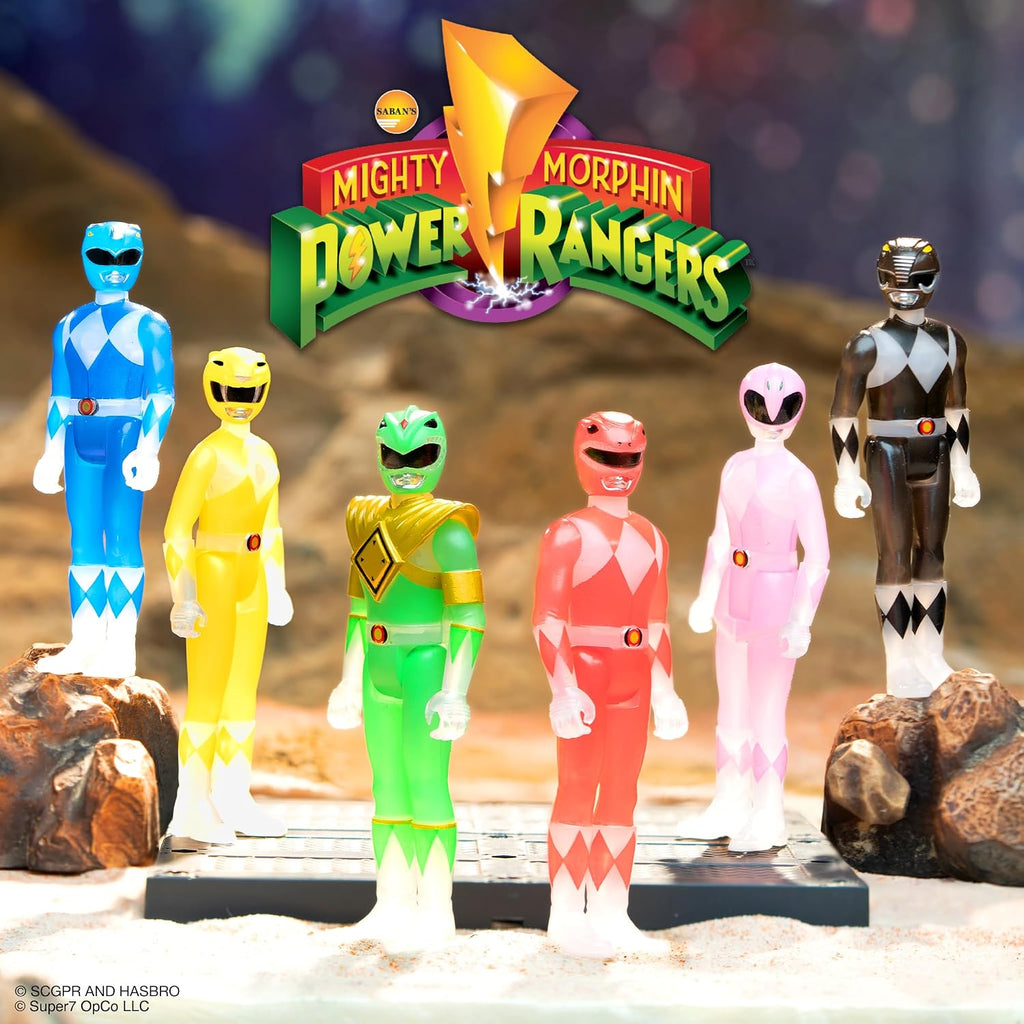 Super7 Power Rangers - Caja ciega plana, paquete de 12 figuras de acción de 3.75 pulgadas