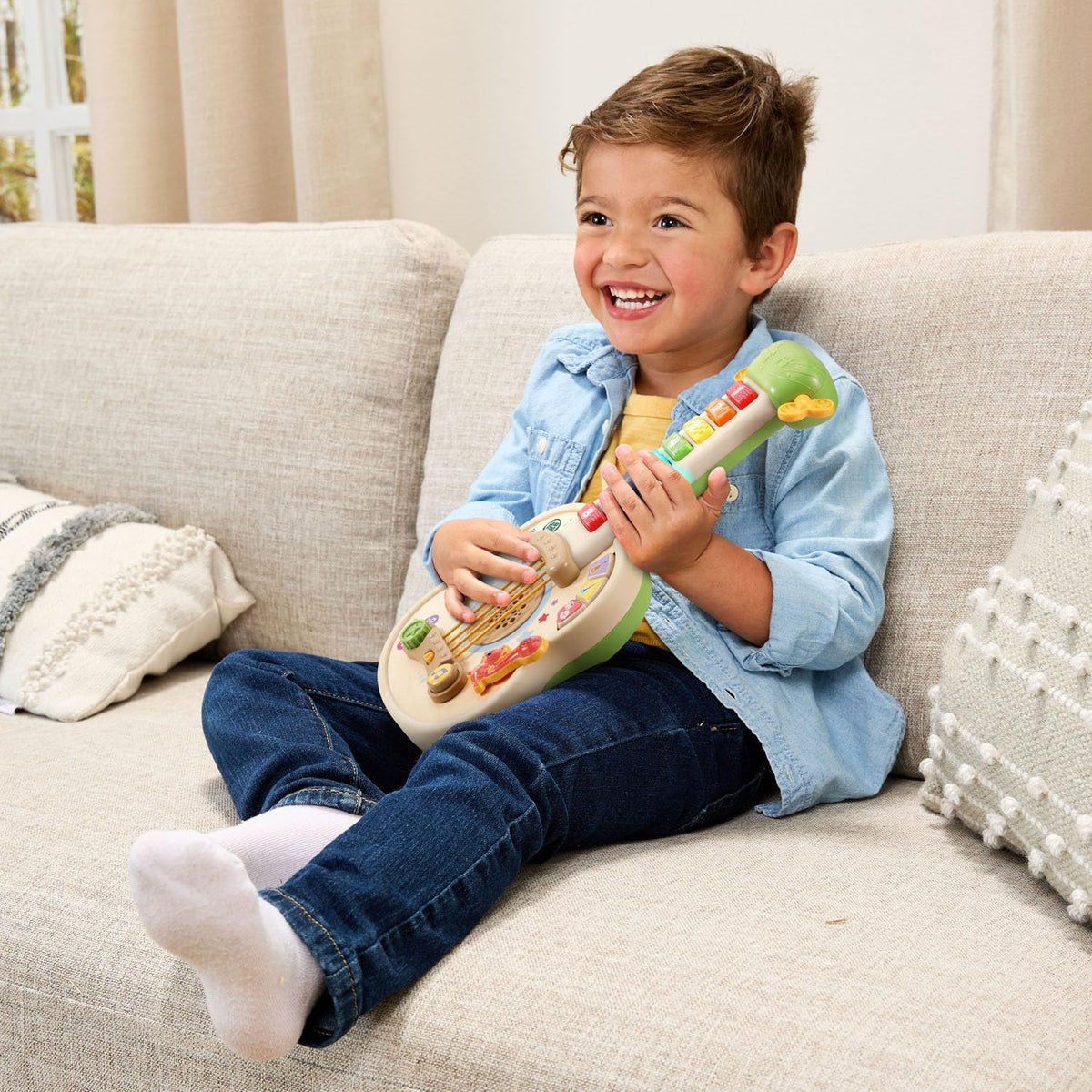 LeapFrog Strum and Count Guitarra de Madera, Juguete Musical para Niños Pequeños