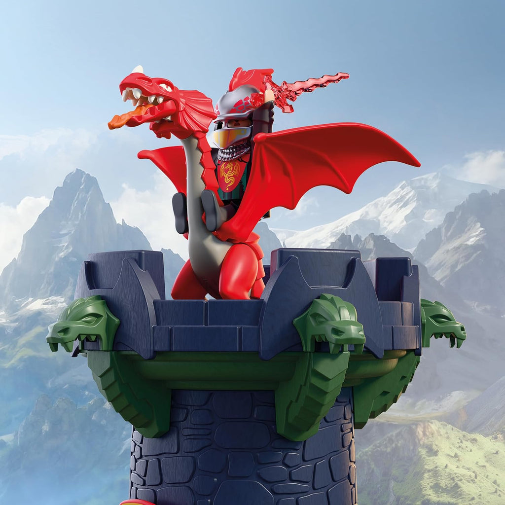 Playmobil | Caballeros | Torre de los Caballeros Dragón | Torre con Cueva de Dragón, Puente levadizo y Cabeza de Dragón | Juguete de castillo de caballeros para niños mayores de 4 años | 72113