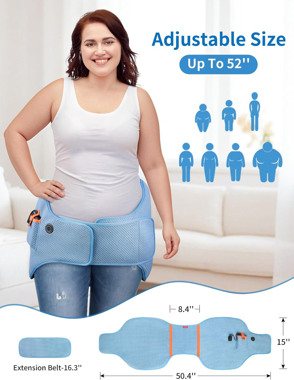 Almohadilla térmica de doble cadera para soporte de cadera, calentador de cadera de 12 V con batería y modos de frío caliente para caderas dobles, espalda y abdomen, muslos, hombros