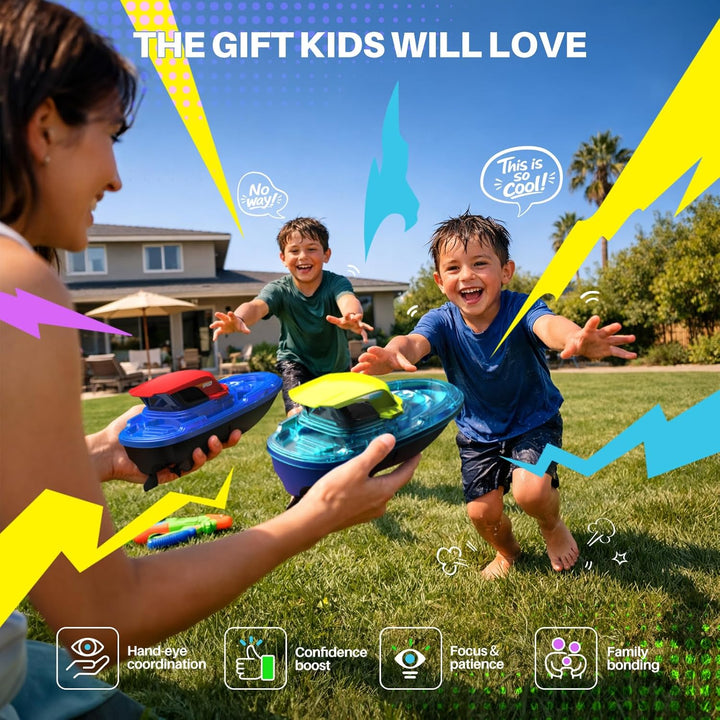 SYMA Paquete de 2 barcos RC para niños, barcos de control remoto pa...
