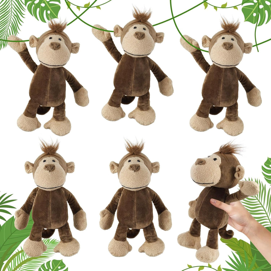 6 piezas de animales de peluche de safari a granel león, elefante,...