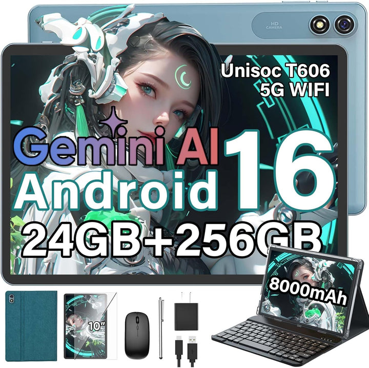Tableta Android 16 2026 con teclado, tableta de 10 pulgadas con exp...
