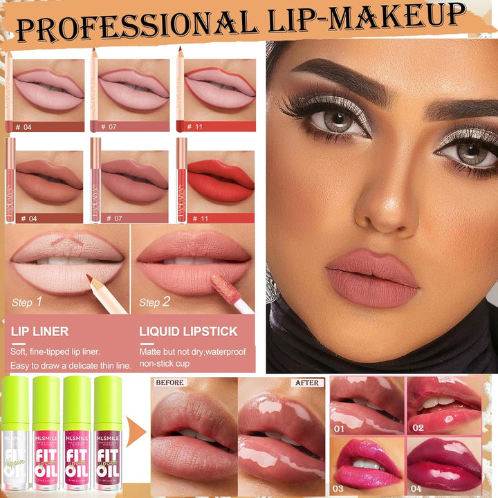 Kit de maquillaje para niñas: sombra de ojos de 40 colores, base, b...