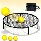 Juegos al aire libre para la familia, juego de pelota de playa, juego de red redonda con red y bolsa de transporte de 3 bolas para patio trasero, playa, parque, césped, deportes al aire libre para