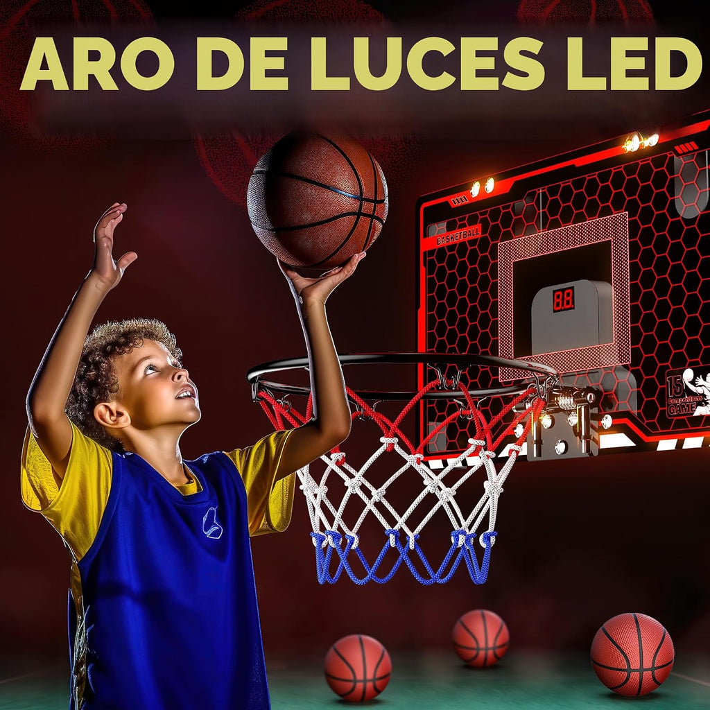 HopeRock Mini Aro de Baloncesto para Interiores para Niños, Aro Pequeño Sobre la Puerta
