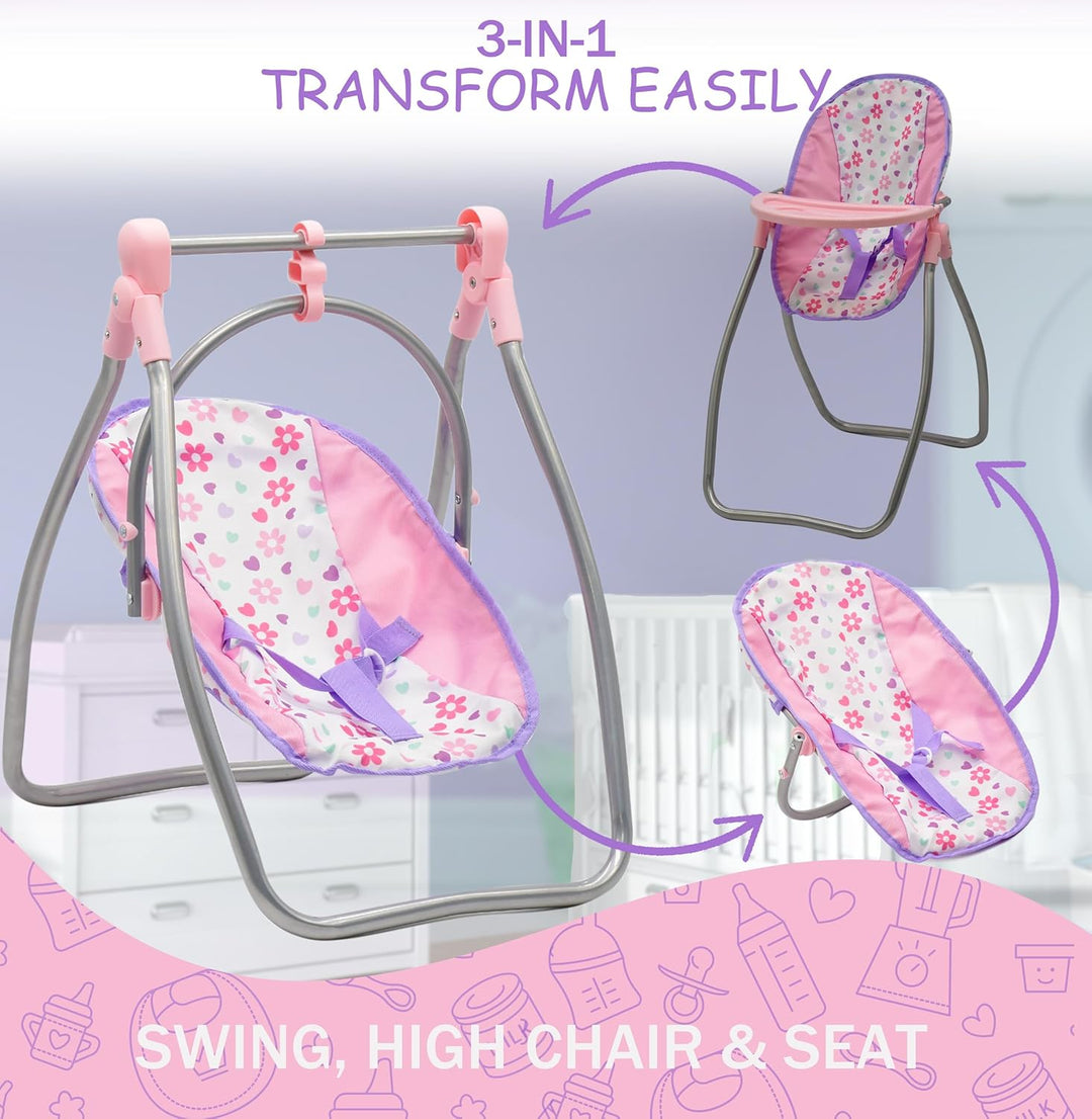 Juego de cama y columpio para bebé, accesorios para muñecas, juego...