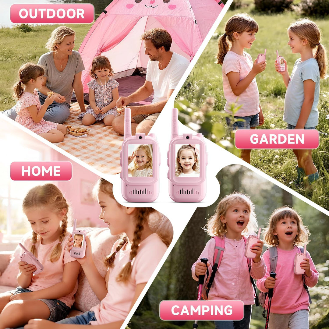 Walkie Talkies de video para niños, paquete de 2 intercomunicadores...