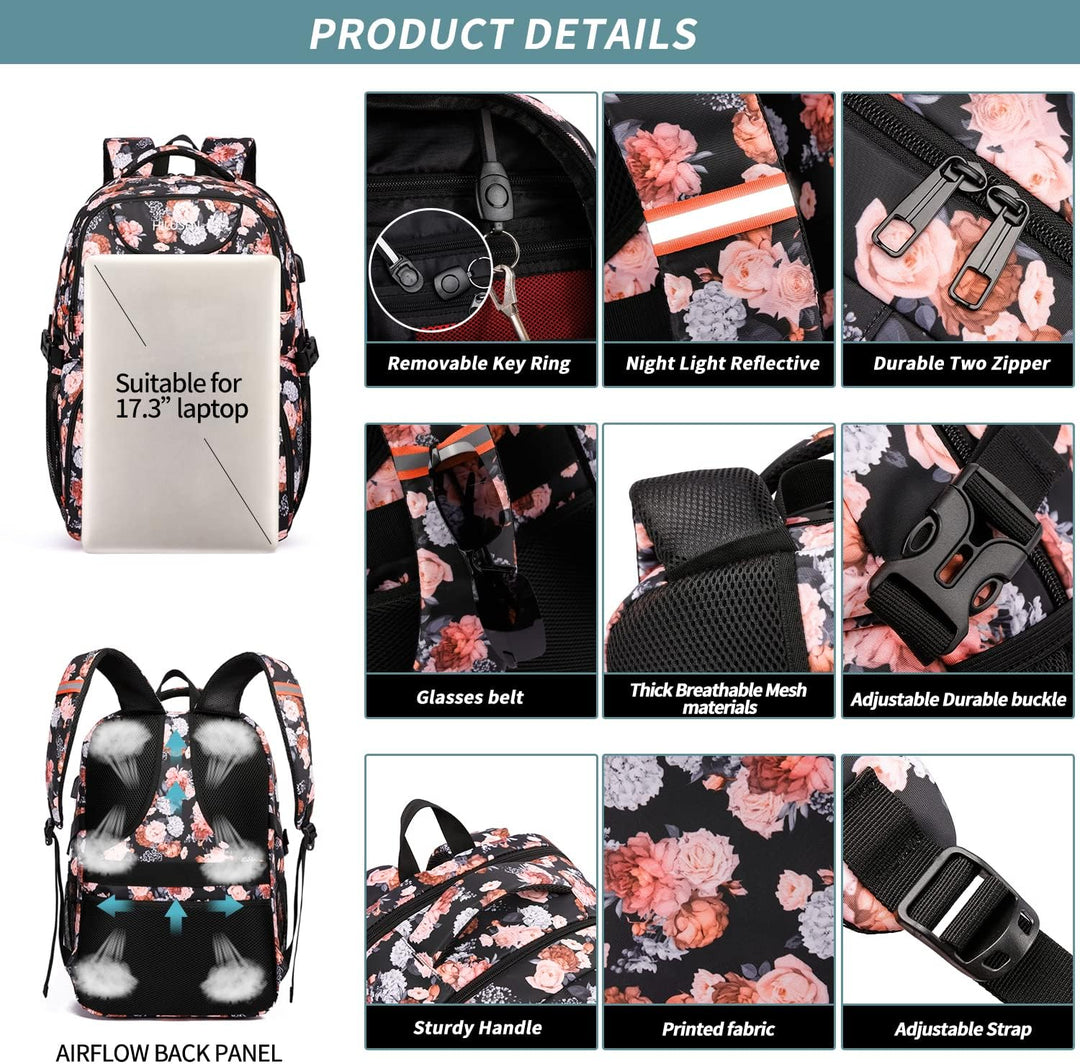 HILUSEN Mochila de almuerzo para mujer, lonchera térmica aislada, m...
