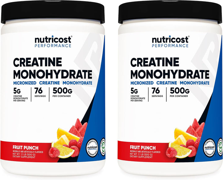 Nutricost Monohidrato de creatina en polvo (ponche de fruta, 17.64...