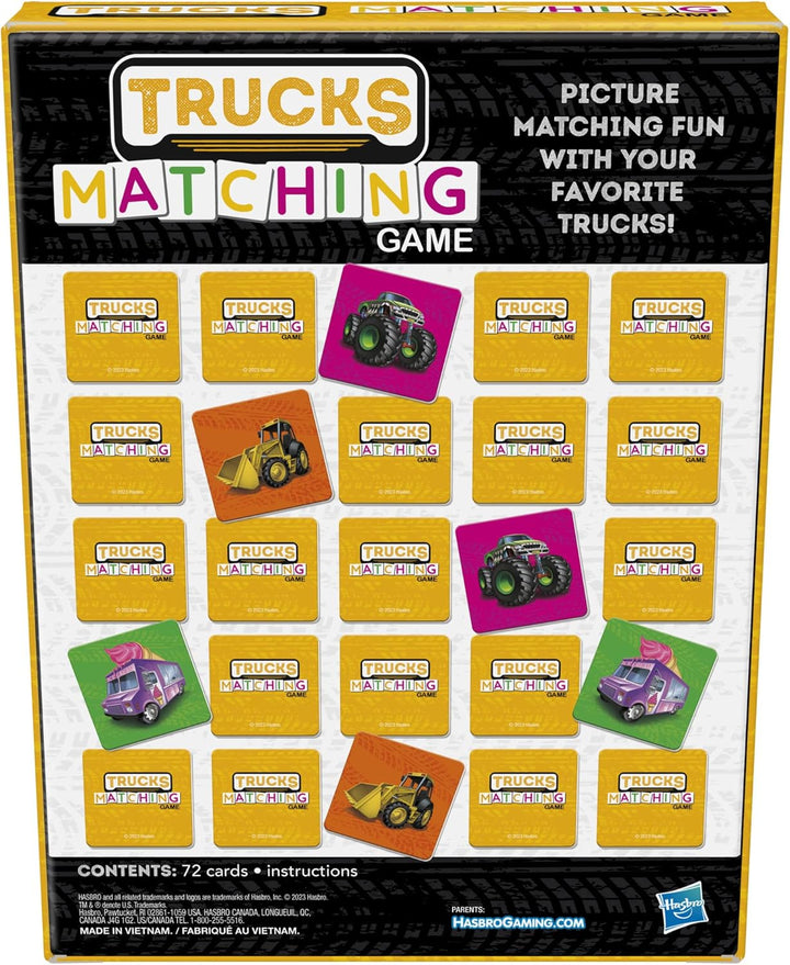 Hasbro Gaming Trucks Matching Juego de memoria para niños