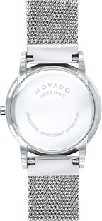 Reloj Movado Museum Classic para mujer - Movimiento de cuarzo suizo, brazalete de malla de acero inoxidable - Resistencia al agua 3 ATM - Reloj de moda de lujo para ella - 28 mm