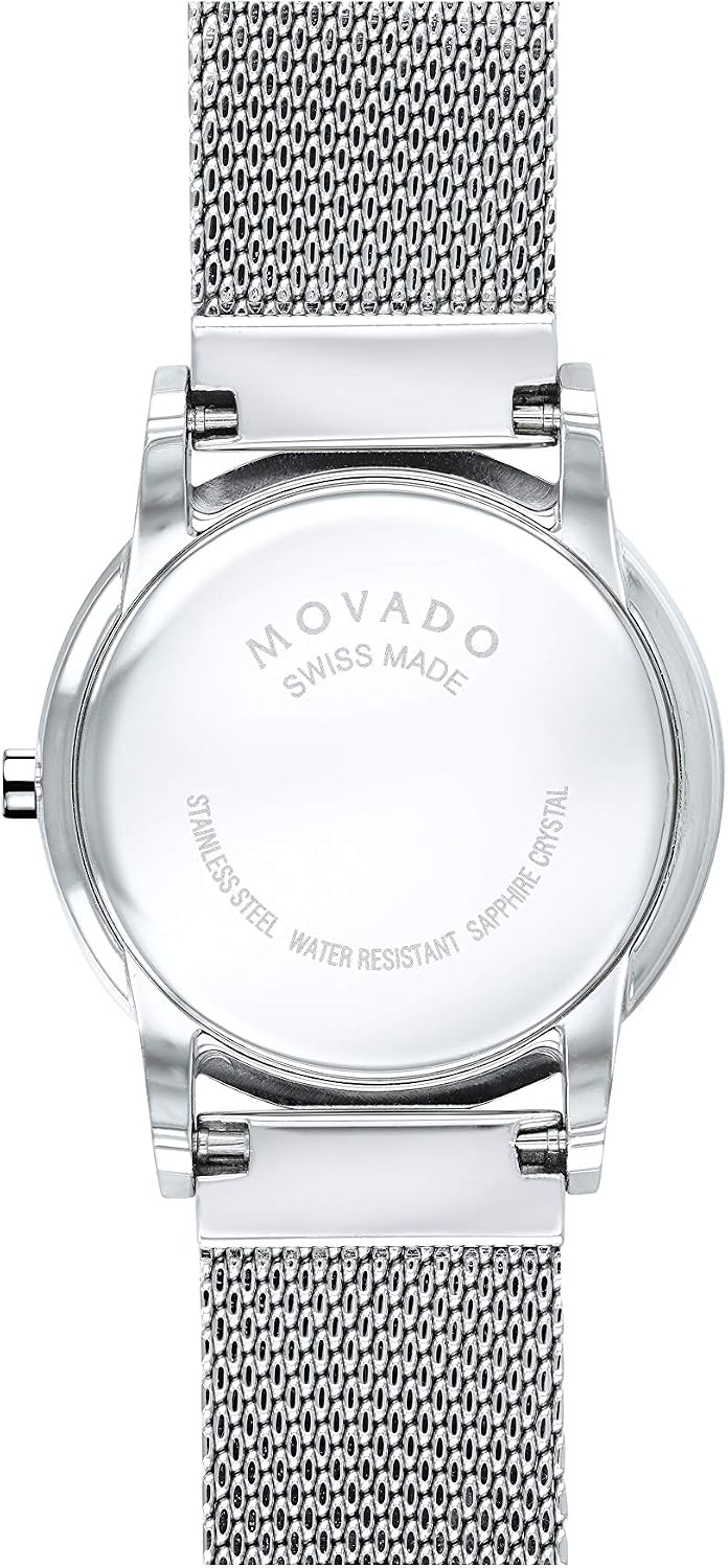 Reloj Movado Museum Classic para mujer - Movimiento de cuarzo suizo, brazalete de malla de acero inoxidable - Resistencia al agua 3 ATM - Reloj de moda de lujo para ella - 28 mm