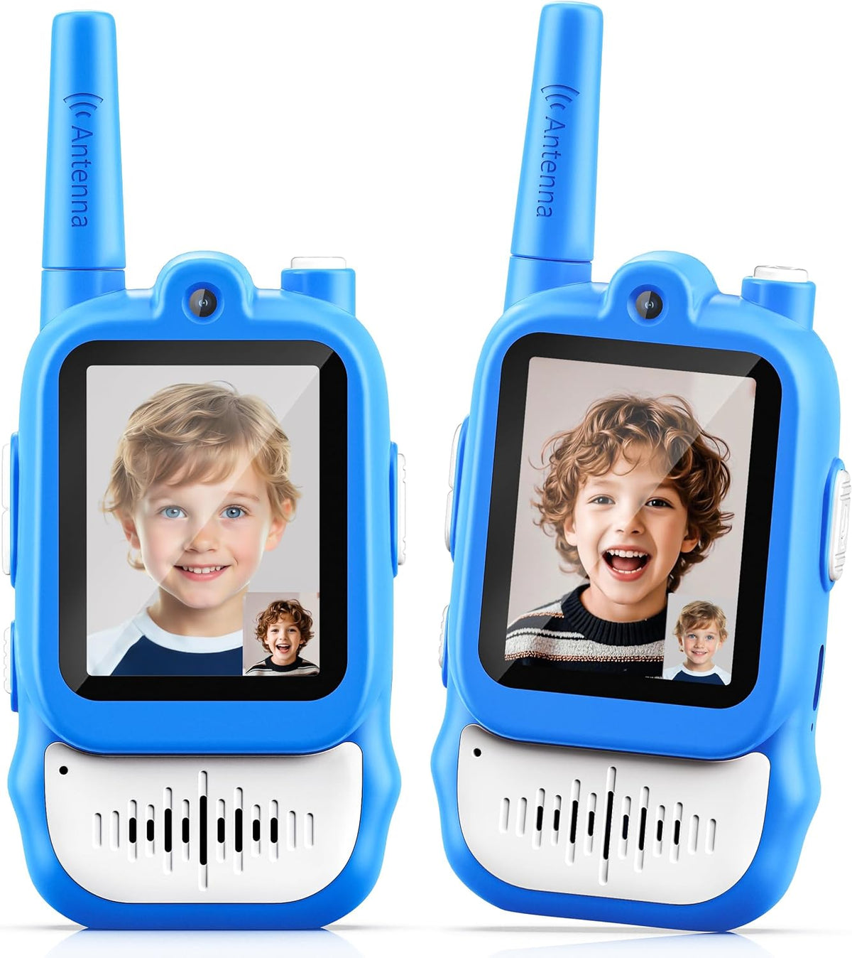 Walkie Talkies de video para niños, paquete de 2 walkie talkies recargables con pantalla a color HD, video en tiempo real, juguetes de campamento al aire libre y regalos de cumpleaños para