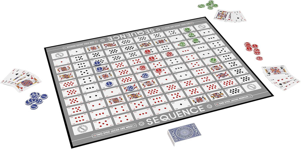 Sequence Premium Edition - Impresionante juego con tablero gigante (20.25 x 26.25 pulgadas), fichas exclusivas y tarjetas de lujo de Goliath, azul, para mayores de 7 años
