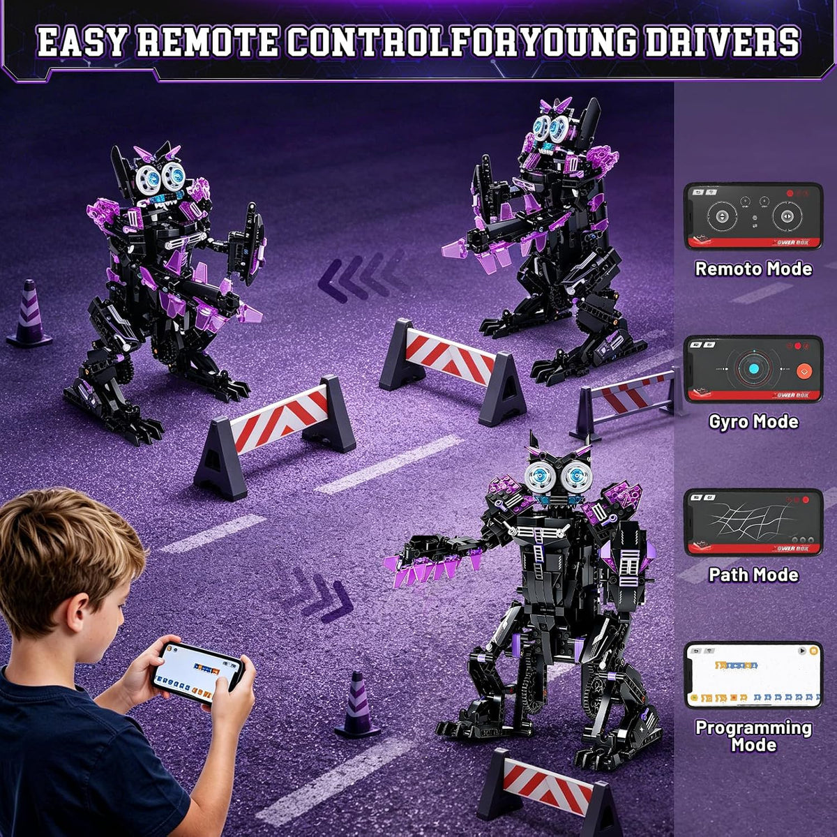 Kit de construcción de robot de dinosaurio STEM 5 en 1, aplicación 935 piezas y control remoto, reconstruye en T-Rex, triceratops, cocodrilo, robot y monstruo, regalo de ingeniería para niños y niñas
