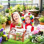 Kit de cultivo de plantas para niños, juego de terrario de invernadero, educativo, ciencia, bricolaje, jardín, invernadero, con panel solar, kit de jardinería interior