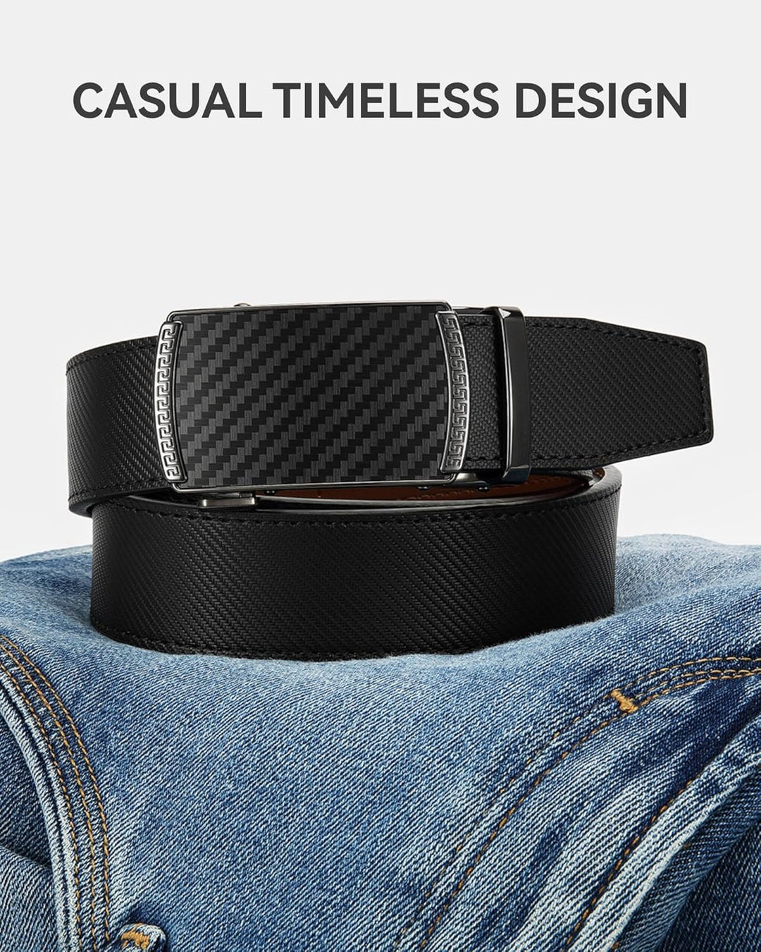 CHAOREN Cinturón para hombre de cuero con trinquete - Ajuste person...