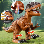 Paquete de 3 dinosaurios que caminan para niños de 3 a 5 a 7 años de edad, tiranosaurio simulado braquiosaurio triceratops con sonido y luz, regalos de cumpleaños