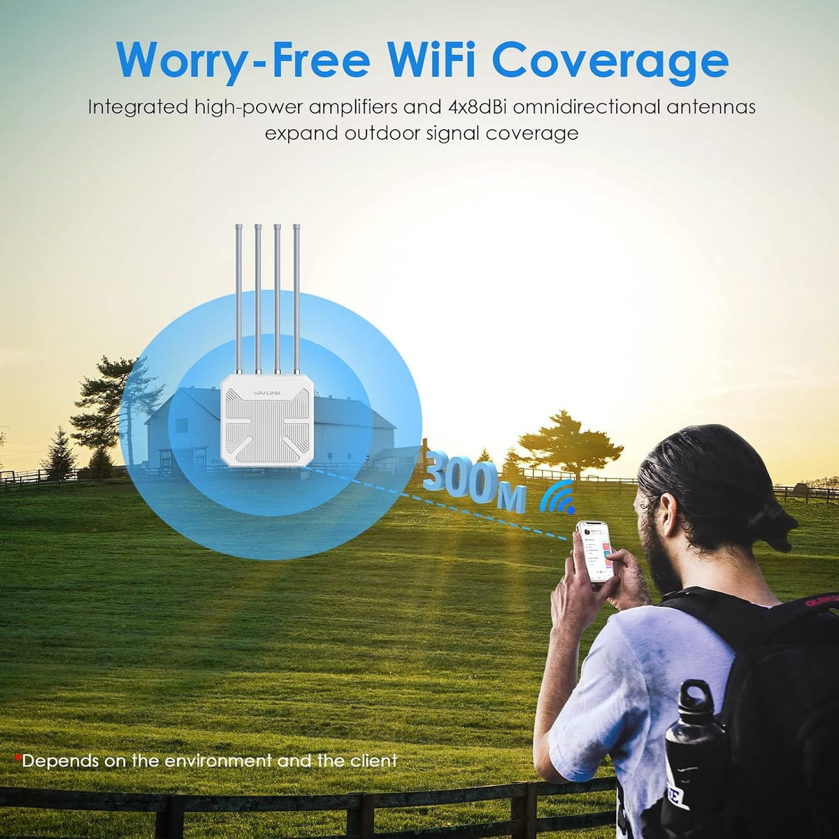 WAVLINK AX1800 Extensor WiFi 6 para exteriores 2026 de largo alcance