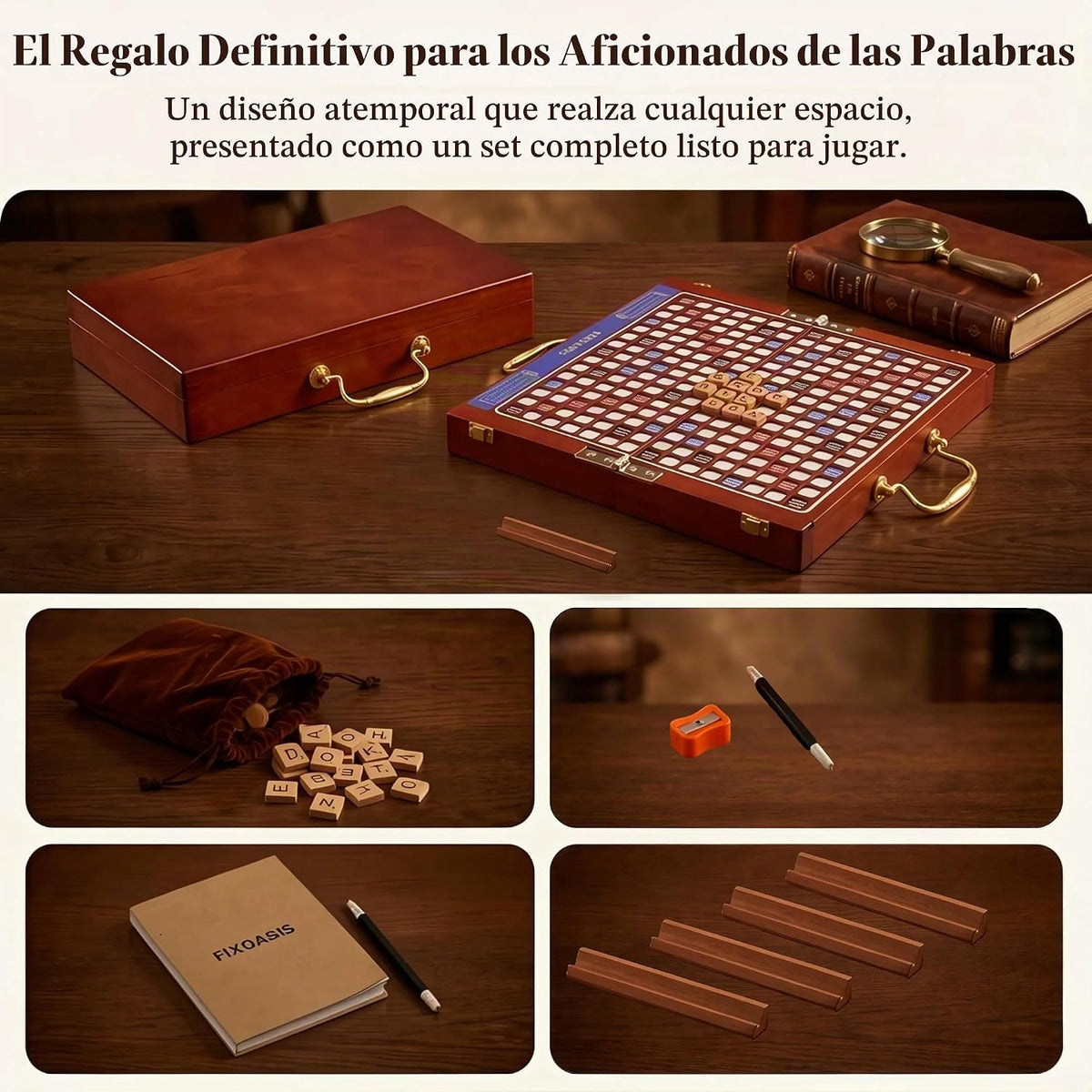 Madera maciza: juego de mesa de crucigrama edición de viaje de lujo, viaje
