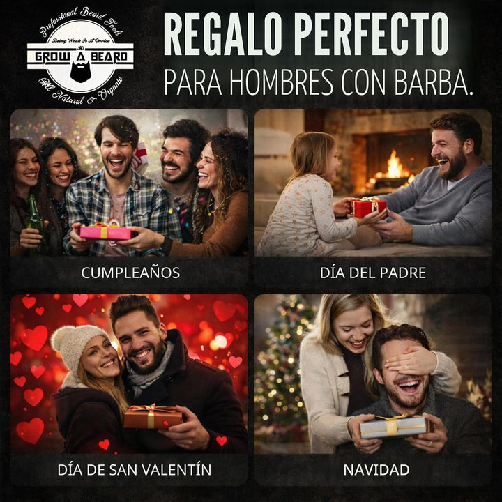 Cepillo para barba, peine para barba, aceite para barba y bálsamo p...