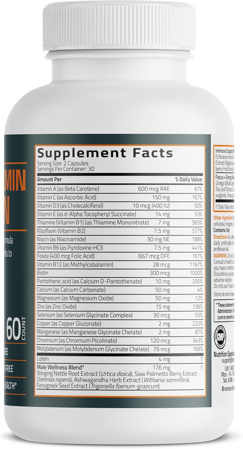 Bronson Multivitamínico para hombres, fórmula de cobertura diaria t...