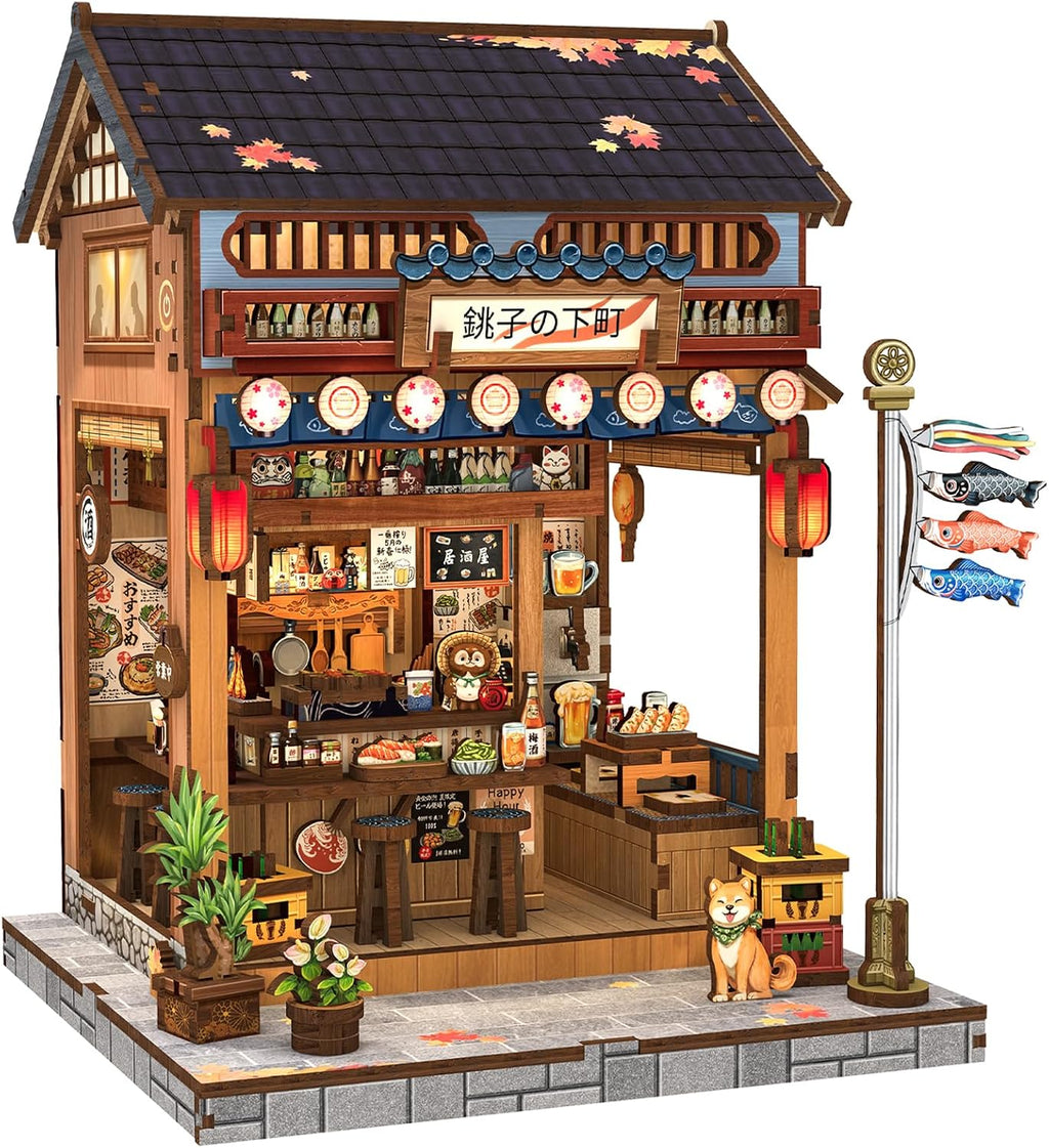 CUTEBEE Kit Book Nook, Casa en Miniatura DIY Izakaya Japonés para Adultos