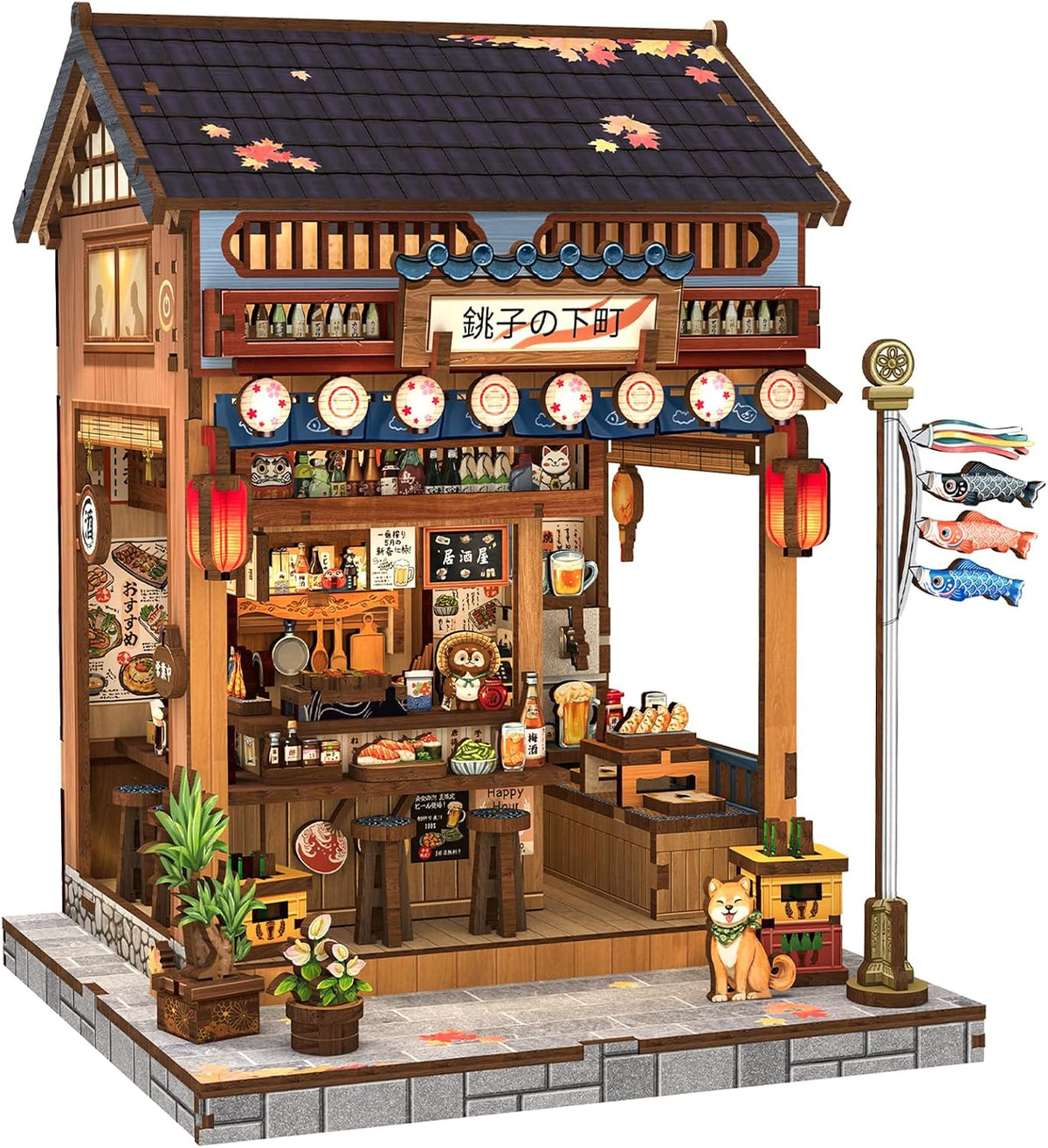 CUTEBEE Kit Book Nook, Casa en Miniatura DIY Izakaya Japonés para Adultos