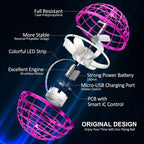 LEMATRIX Flying Orb Ball Toy, Hover Ball Boomerang Fly Fidget Spinner, Juguete Cool para regalo para niños y niñas de 6 7 8 9 10 11 12+ años, Mini dron de mano Globo Cósmico, Juguetes para interior y exterior (Pink)