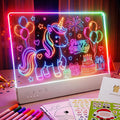 Tabla de Dibujo LED para Niños, 16" Tablero de Dibujo Iluminado Recargable DIY