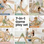 Tiny Land Conjunto de Triángulo Pikler, 7 en 1 plegable Montessori Escalada Juguetes