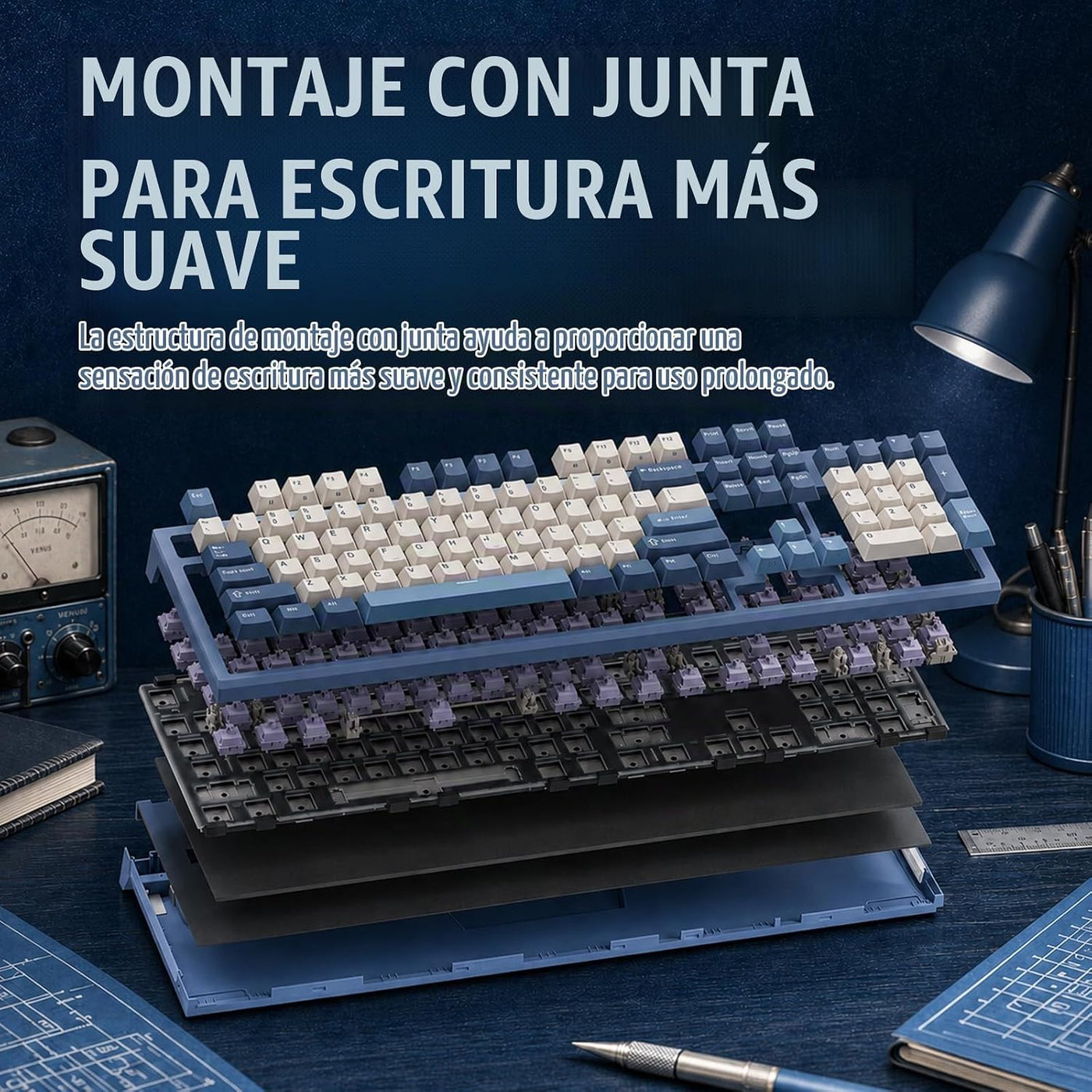 RK ROYAL KLUDGE R104 Teclado mecánico con cable de tamaño completo,...