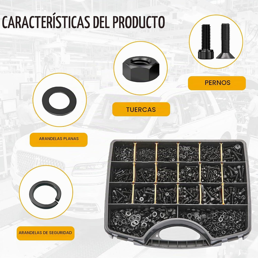 ZTF Surtido de tornillos métricos, tornillos surtidos M2 M3 M4 M5