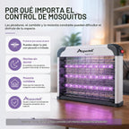 Lámpara ASPECTEK Exterminador de insectos LED de doble espectro para interiores, rejilla eléctrica de alto voltaje para mosquitos y moscas, 3 lámparas LED UV de larga duración de 395 nm, mata mosquitos