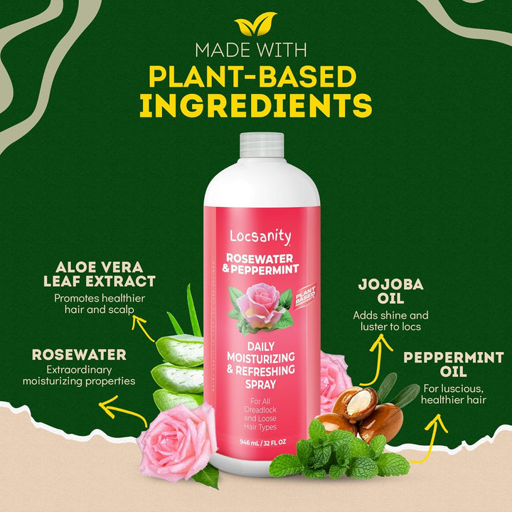 Loc Spray - Locsanity - Spray hidratante diario de agua de rosas y...