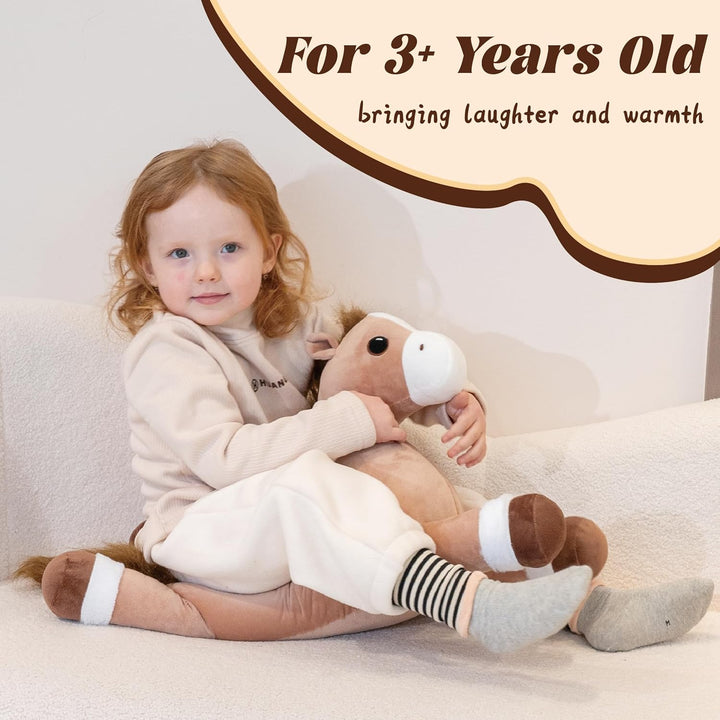 Jrystar Animales de peluche de caballo pesado, peluche grande de ca...